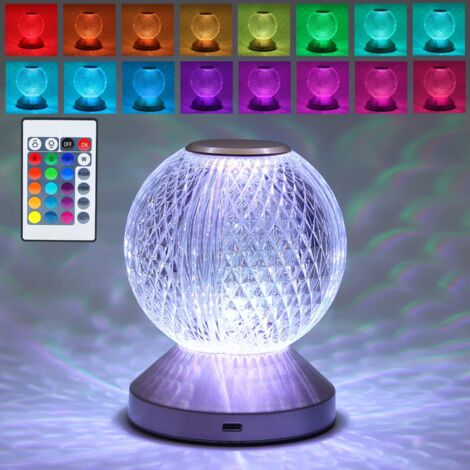 Lampe design LED tactile effet cristal CRYSTALIGHT - 15 couleurs