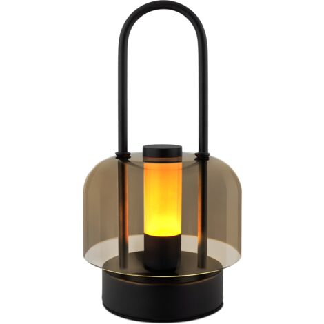 ZMH Lampe de Chevet LED  Sans Fil - Réglable en Hauteur (1800K-6500K) - Mémoire de Luminosité - Recharge USB-C - Batterie Longue Durée - IP20 - Pour Chambre/Bureau/Jardin - Noir