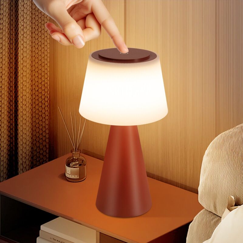 ZMH - Lampe de table à piles Lampe de chevet led - 3600mhA Lsans fil Lampe tactile à intensité variable avec batterie rechargeable usb Rouge Lampes
