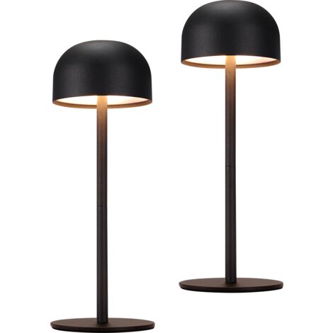 ZMH Lampe de table LED sans fil dimmable - lampe de bureau réglable en hauteur avec touche (3000K/4500K/6000K), charge rapide USB-C, étanchéité IP44 pour bureau à domicile, Design moderne en noir