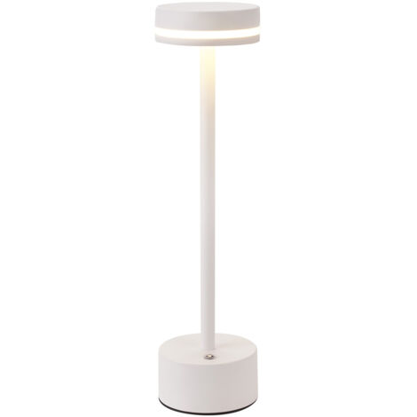 ZMH Lampe de table sans fil LED à piles – Lampe de chevet à intensité variable avec batterie rechargeable USB-C – Lampe tactile blanche – Pour chambre, salle à manger, bureau