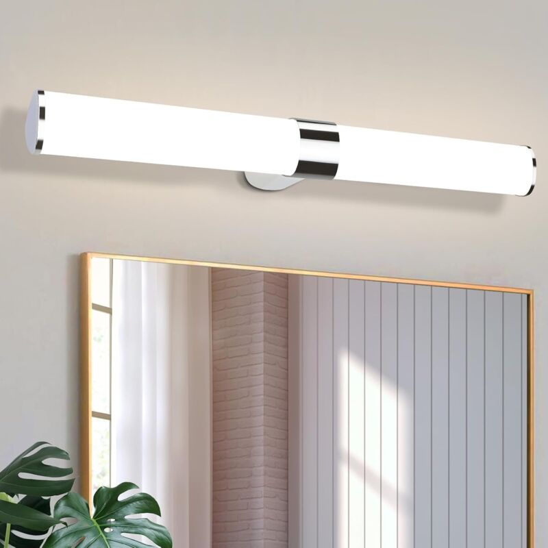 Lampe miroir led, lampe armoire, applique salle de bain, lumière blanche neutre 4000 Kelvin, 15W, étanche IP44, largeur 600mm,chrome - ZMH