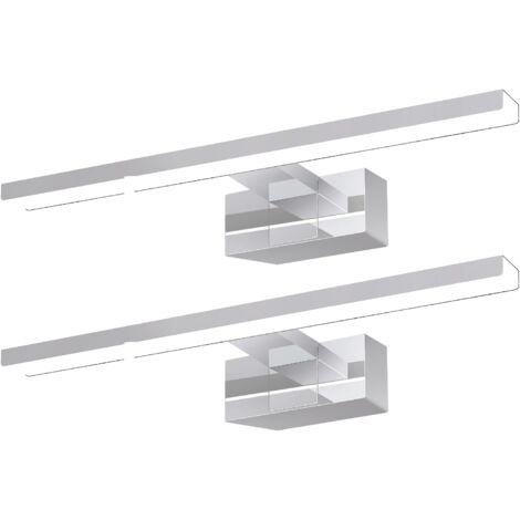 ZMH lampe miroir LED, lampe armoire, applique salle de bain, lumière blanche neutre 4000 Kelvin, 6W, étanche IP44, largeur 300mm, chrome - 2ER