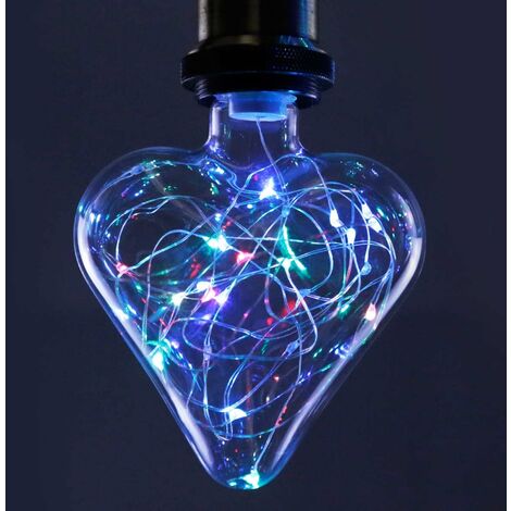 ZMH LED ampoule décorative E27 ampoule colorée magique couleur changeante en forme de coeur ampoule décorative pour fête de Noël mariage maison décorations de fête non dimmable [Classe énergétique A++