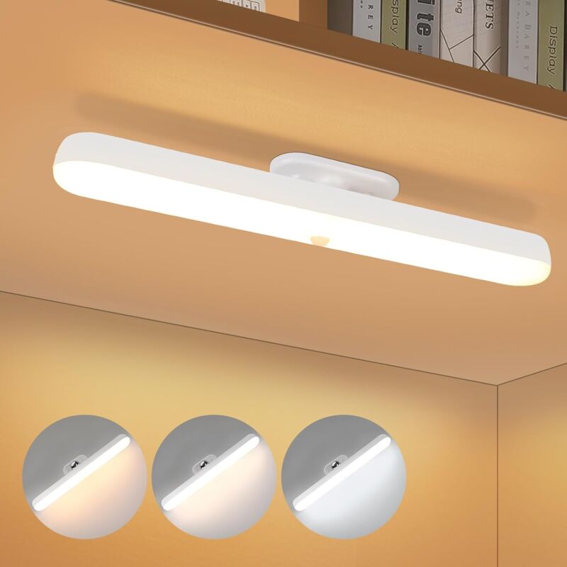 Led Applique Murale dimmable à batterie avec détecteur de mouvement 28 cm luminaire sous-meuble pour cuisine, éclairage intérieur de placard sans fil