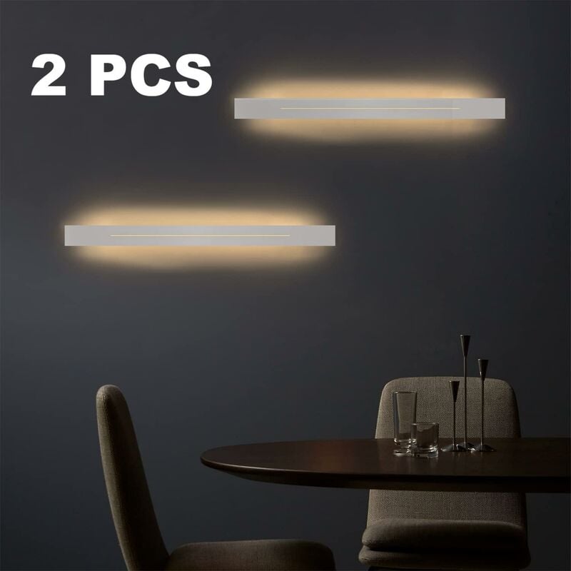 ZMH - 2PCS Led Applique Murale Intérieure - 60CM Lampe de Couloir 3000K Blanc Chaud Moderne 31W Plafonnier Blanc Lit Lampe Plafonnier pour Couloir