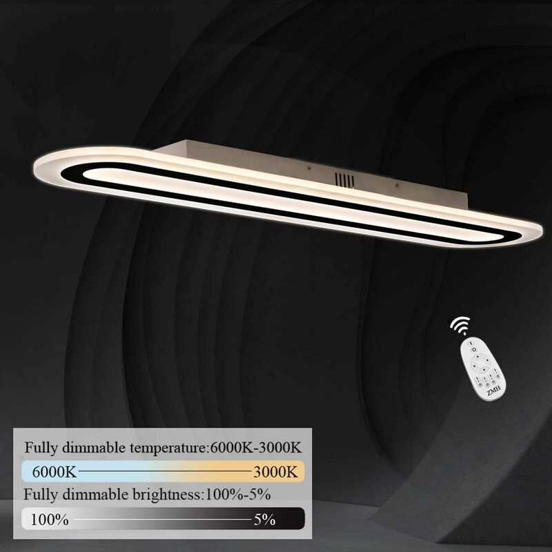 ZMH - LED Deckenleuchte Panel 80W Deckenlampe Dimmbar Buerodeckenbeleuchtumg aus Acryl Panelleuchte Wohnzimmer lampe mit Fernbedienung fuer