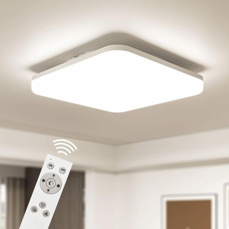 ZMH LED Plafonnier 24W 2200LM 2700K Blanc Chaud Plafonnier IP54 Panneau Salle de Bains, LED fixe intégrée, 2700-6500k, Carré Lampe de Bain, IP54 Etanche, CCT, Ø275mm