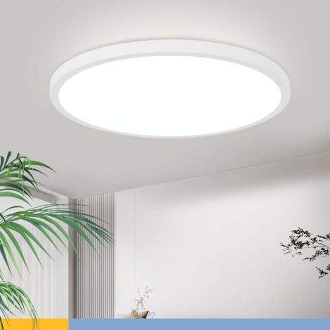 ZMH LED Plafonnier Rond 24W, Intérieur Luminaires Plafonnier Blanc froid,  Lampe de Plafond Ø30CM pour, Chambre, Cuisine, Salon, Salle à Manger, Bureau, salle de bain