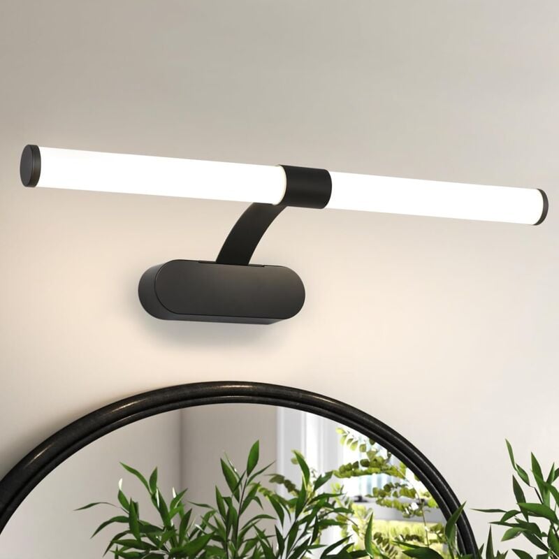 ZMH Lampe Miroir LED Salle de Bain 60CM - 8W Moderne Noir Applique Murale Salle de bains Étanche IP44 Blanc neutre 4000K Lumière pour Cuisine Armoire