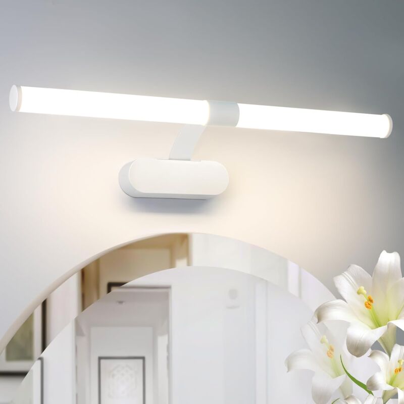Lampe Miroir led Salle de Bain 60CM - 8W Moderne Blanc Applique Murale Salle de bains Étanche IP44 Blanc neutre 4000K Lumière pour Cuisine Armoire de
