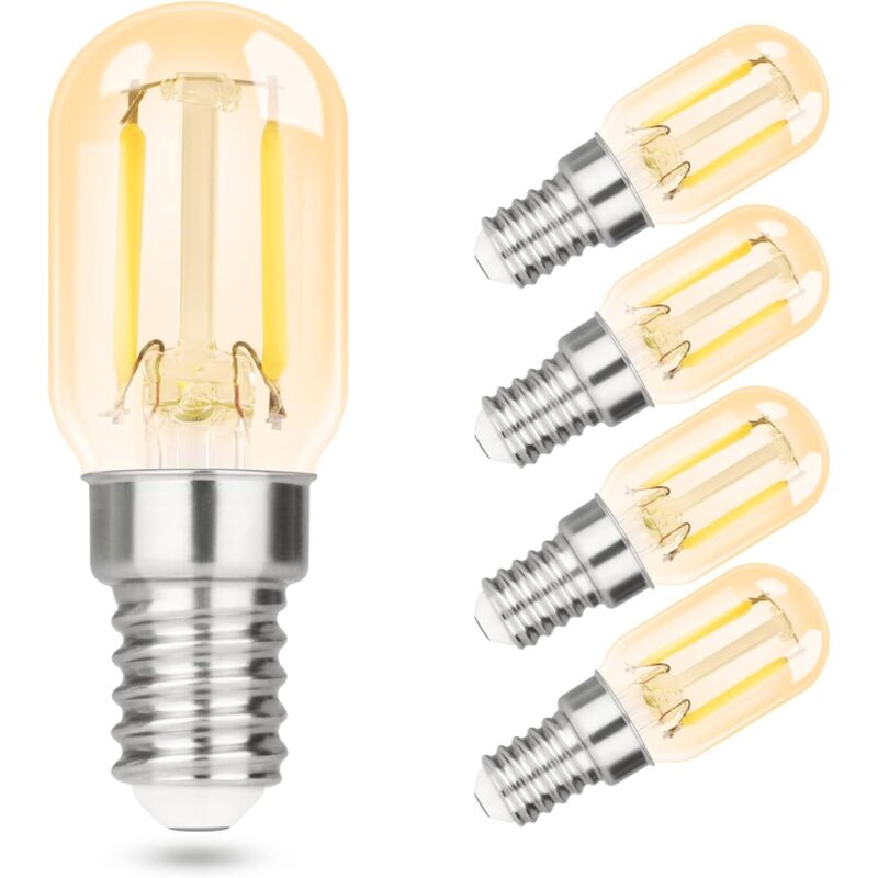Lot de 4, Ampoules led Blanc Froid E14 - Lampes Vintage T22 led 2W, Douille Rétro Edison, Lumière 6000K Blanc Froid, Économie d'Énergie