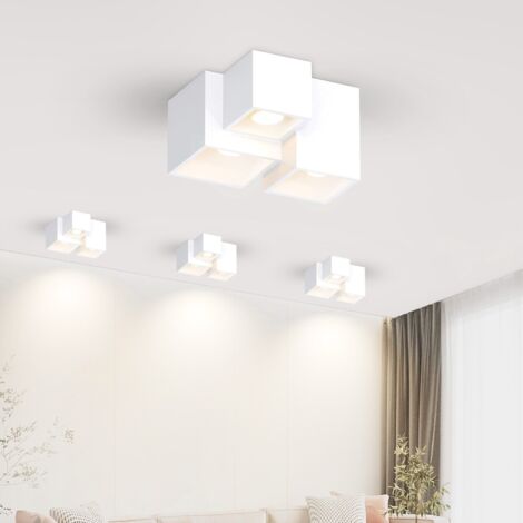 ZMH Plafonnier à 3 lampes Spot en saillie blanc Spot en saillie plat - GU10 spots en saillie carré Petit plafonnier moderne Max 25W Pour couloir de cuisine (sans ampoule)