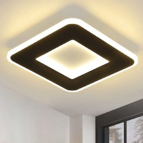 ZMH plafonnier chambre LED plafonnier cuisine - plafonnier couloir noir blanc chaud 24cm design moderne chambre 23W angle couloir plafonnier pour salon