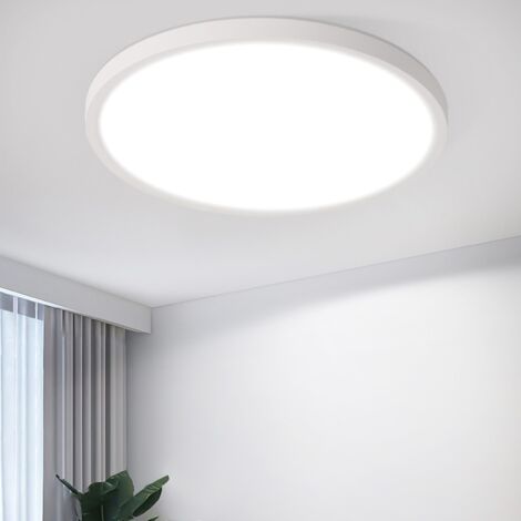ZMH – Plafonnier LED 18 cm 15W blanc froid – Éclairage uniforme sans éblouissement – Pour chambre, salle de bain, couloir – PC, CRI > 80