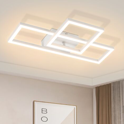 ZMH Plafonnier LED Carrés - 20W Lampe de Cuisine Design Moderne Lampe de Chambre Blanc Chaud Plafonniers Blanc pour Chambre Chambre d'enfant Salle à Manger