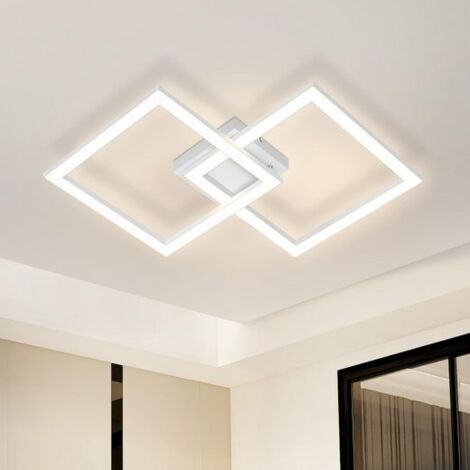 ZMH Plafonnier LED Chambre - Lampe de chambre Blanche 12W Lampe de salon Moderne Lampe de cuisine 3000K Blanc chaud Lampe de couloir Carré Éclairage de plafond pour cuisine couloir 29CM