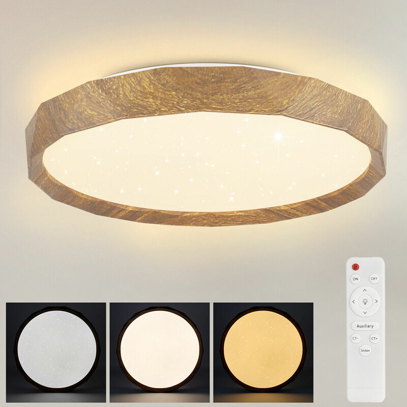 Plafonnier led Salon - 43W Chambre � coucher Plafonnier �40cm Lampe de salon Boho Rond Ciel �toil� Dimmable avec t�lï¿ - ZMH