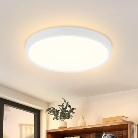 ZMH Plafonnier LED Luminaire Plafonnier Blanc Chaud - 8W Salle de Bain Plat Couloir Petit Plafonnier IP44 Lampe de Couloir Rond Ø17cm Lampe de Cuisine Blanc pour Salle de Bain Chambre à coucher