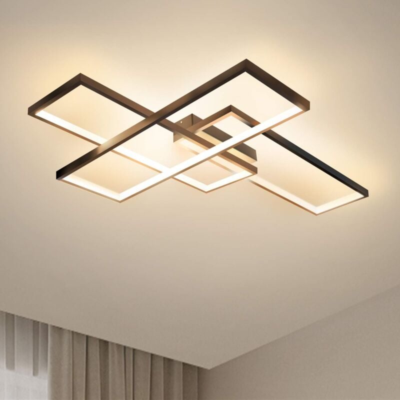 Plafonnier led Moderne Blanc Chaud lampe de plafond Géométrique Noir Plafonnier Multifonctionnel 35W Convient pour Salon, Chambre, Couloir et