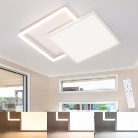 ZMH Plafonnier LED Plafonnier Dimmable - Moderne Carré 46W Lampe de Salon avec Éclairage de Plafond Design Ciel Étoilé pour Chambre Étude Hôtel - Noir