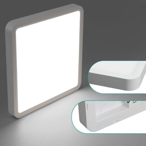 ZMH Plafonnier LED Plafonnier Plat - 23CM Lampe de Salle de Bain Blanche 18W Lampe de Couloir Éclairage de Plafond Chambre 6500K Lampe de Cuisine Lampe de Salle de Bain Carrée Plafond pour Salle de Ba
