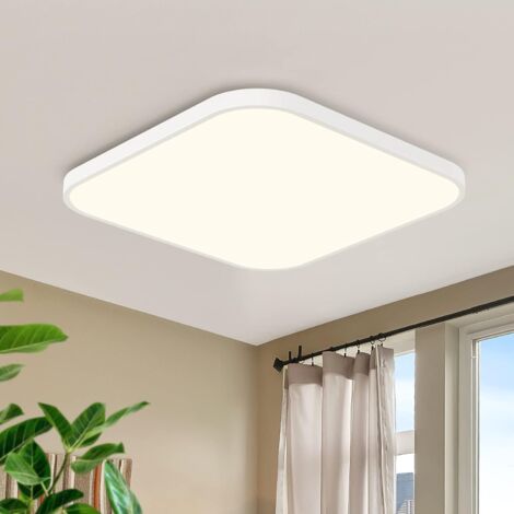 ZMH Plafonnier LED Plafonnier plat - 27cm Lampe de salle de bain IP44 Etanche Lampe de chambre à coucher 15W carré Lampe de couloir pour chambre cuisine - Blanc Blanc neutre 4000K