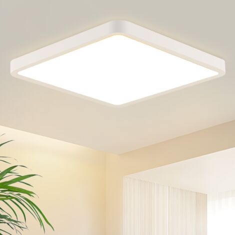 ZMH Plafonnier LED Plafonnier Plat - Lampe de Chambre 23CM Lampe de Salle de Bain Blanche 18W Lampe de Cuisine Carrée Chambre Éclairage de Plafond Lampe de Couloir Lampe de Plafond de Salle de Bain 30