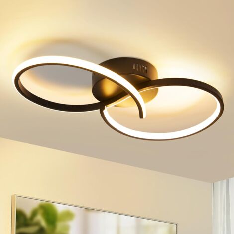ZMH Plafonnier Salon Plafonnier Chambre Lampe de Salon Moderne Noir 12W Lampe de Chambre Design Intérieur 3000K Lampe de Cuisine Blanc Chaud Éclairage de Plafond LED pour Couloir Cuisine