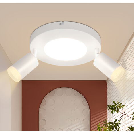 ZMH Plafonnier Spot de Plafond LED GU10 - Plafonnier 3000k Blanc Chaud 20W Lampe de Chambre Pivotant 350° Spot de Plafond pour Cuisine Salle à Manger Couloir Couloir