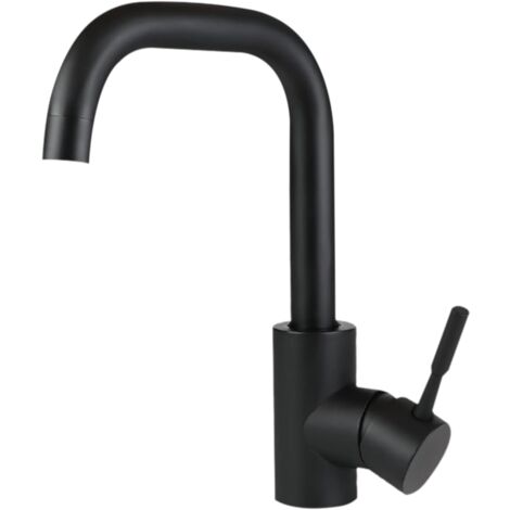 ZMH Robinet salle de bain lavabo - robinet haute pression eau chaude et froide hauteur 170mm en acier inoxydable robinet mélangeur pour salle de bains WC évier cuisine, noir