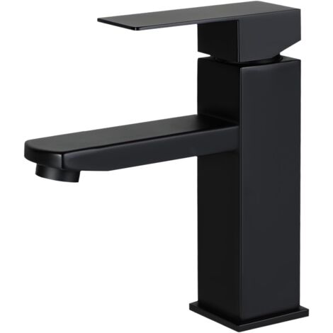 ZMH Robinet salle de bain lavabo - robinet haute pression eau chaude et froide robinet en acier inoxydable robinet de salle de bain pour salle de bains WC évier cuisine noir