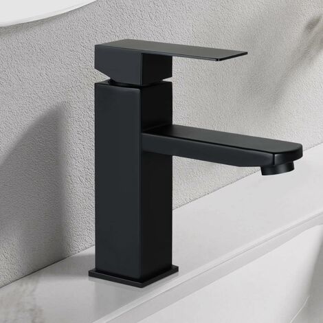 ZMH Robinet salle de bain lavabo - robinet haute pression eau chaude et froide robinet en acier inoxydable robinet de salle de bain pour salle de bains WC évier cuisine noir