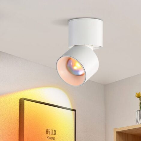 ZMH Spot de plafond 1 flamme Blanc - LED Lampe de plafond Blanc chaud Lampe de couloir Orientable 350°Moderne Chambre Sunset Lampe Intérieur pour Salon Cage d'escalier Chambre Enfants Couloir Table à 