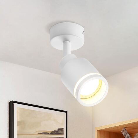 ZMH Spot de Plafond Plafonnier Moderne 1 Ampoule : Spots de Plafond Pivotants Spot de Plafond GU10 Spot Mural en Métal Blanc pour Couloir Cuisine Bureau Salon Chambre sans Ampoule
