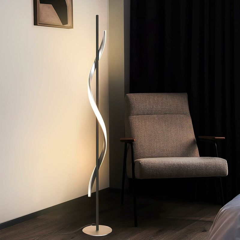 ZMH - Stehlampe LED Dimmbar Wohnzimmer Stehleuchte Modern 21W Standleuchte Touch Switch Schlafzimmerlampe Warmweiss 3000K aus Metall Bett Beleuchtung