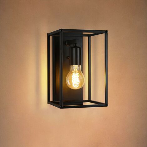 ZMH Wandlampe Vintage Wandleuchte Schwarz - Industrial Wandbeleuchtung Innen Flurlampe Treppen Beleuchtung Retro E27 Schlafzimmer Wand Lampe für Treppenhaus Wohnzimmer max. 40W - Ohne Gluehbirne