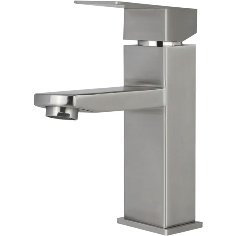 ZMH - Robinet de salle de bains Nickel brossé lavabo - en acier inoxydable robinet haute pression d'eau chaude et froide pour évier cuisine