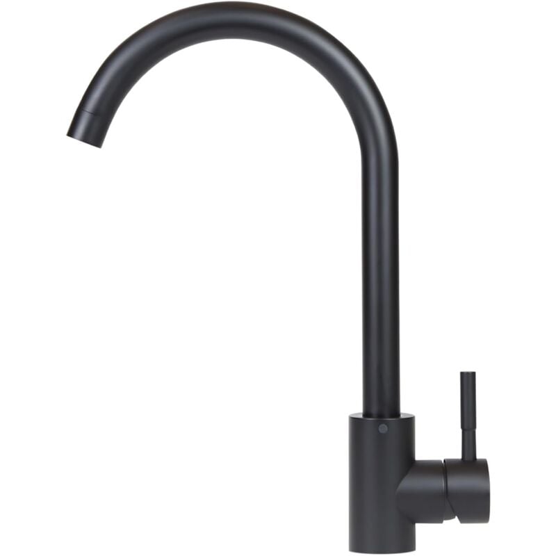 ZMH - Mitigeur de cuisine Noir Mélangeur d'évier, Mitigeur monocommande haute pression Robinet en acier Inox pivotant à 360° Robinet de cuisine