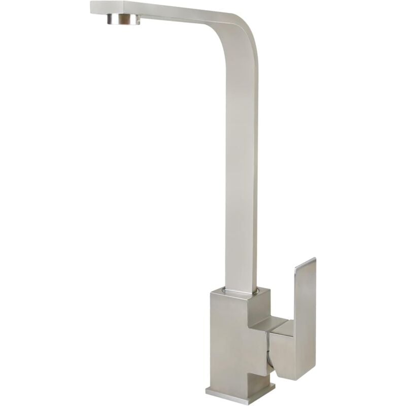 ZMH - Mitigeur de cuisine Nickel Brossé Robinet de cuisine, carré haute pression orientable à 360°Robinet d'évier cuisine 34cm