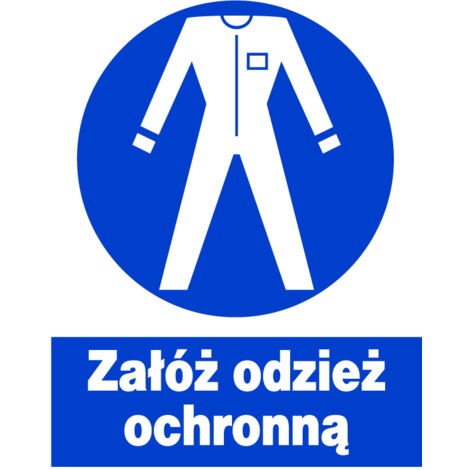 ZNO-16 - Segnale di sicurezza e salute sul lavoro - indossare indumenti protettivi