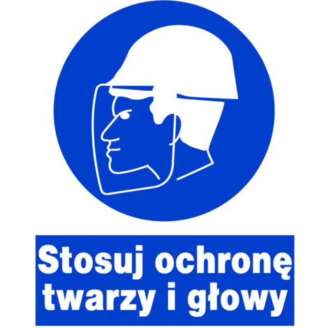 ZNO-18 - CARTELLO DI OBBLIGATORIO - Usare protezioni per il viso e la testa