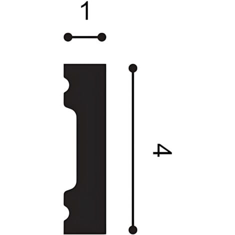 Zócalo Orac Decor SX162 AXXENT SQUARE Zócalo Multifuncional Elemento decorativo para pared diseño atemporal clásico blanco 2 m