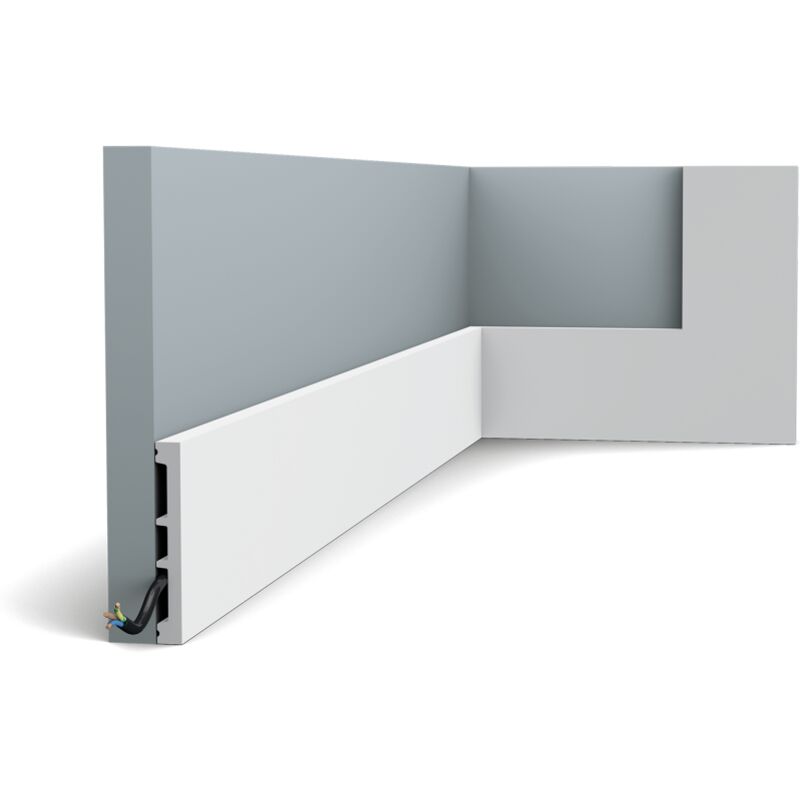 Zócalo Orac Decor SX163 axxent square Zócalo Multifuncional Elemento decorativo para pared diseño atemporal clásico blanco 2 m