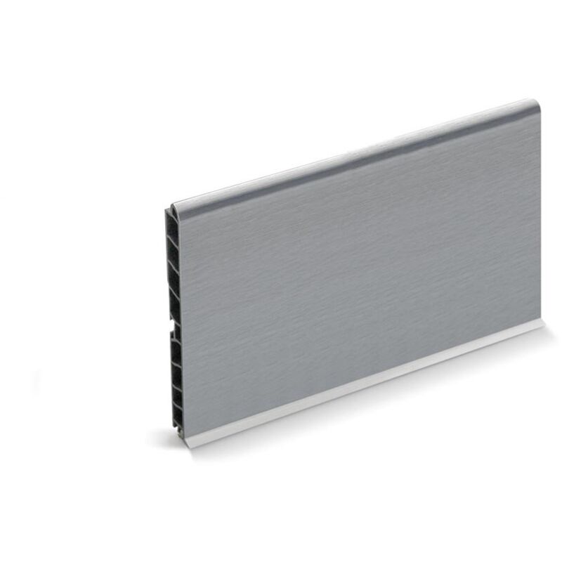 

Zocalo Pvc-Aluminio Liso 144 mm Cortado 2.5 Mts + 1.5 Mts - Cromo Mate