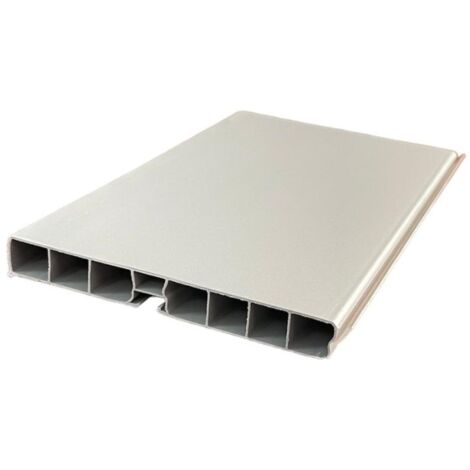 Zoccolo in PVC con guarnizione rivestita alluminio H 10 cm barra da 366 cm.