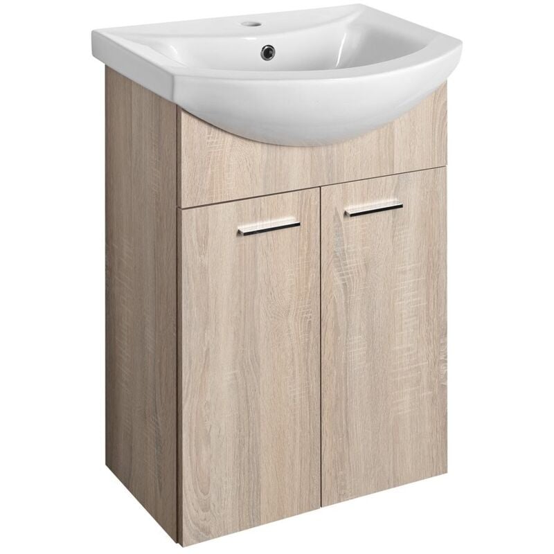 Aqualine - zoja Vanity Unité 50,5x74x30cm, placage de chêne