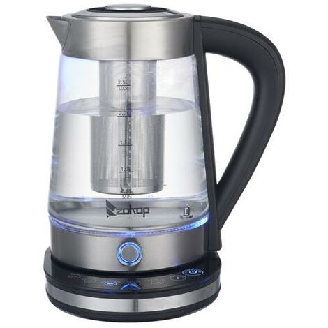 ZOKOP HD-1857-A 220V 2200W 1.8L Electric Glass Kettle UK Plug