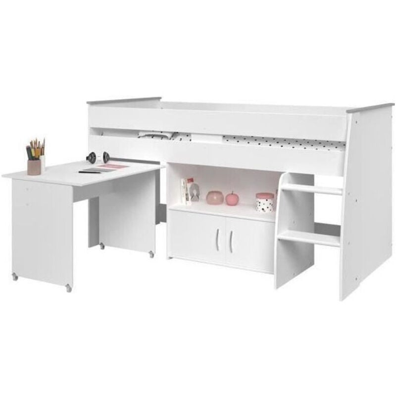 Lit combiné Polux--Blanc