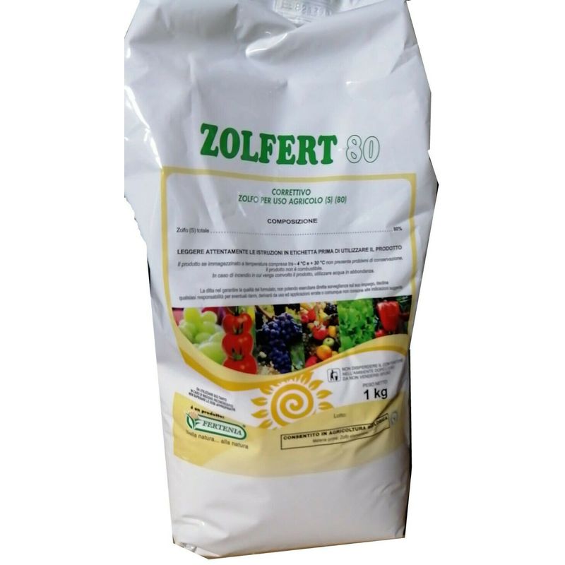 Zolfo agricolo bagnabile correttivo vite frutticoltura ortaggi kg1 zolfert 80